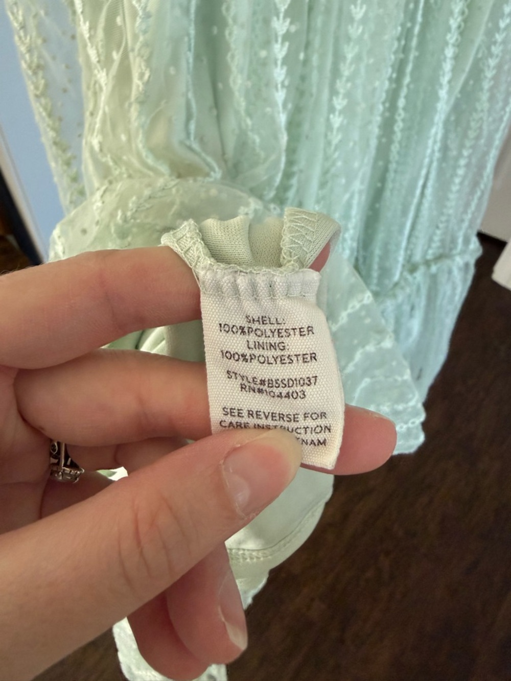 Blu Pepper Mint Green Tie-Shoulder Dotted Mesh Maxi Dress - Picture 9 of 16